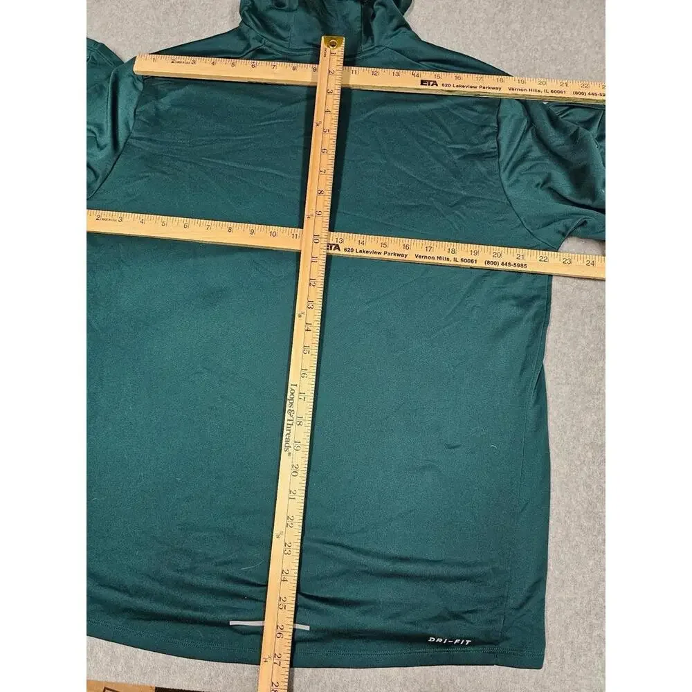 Nike Running Hoodie Pullover Sweatshirt Dri-Fit Men’s Large Striped Green‎ 9370